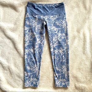 Prana XS Light Blue and Gray Tropical Leggings